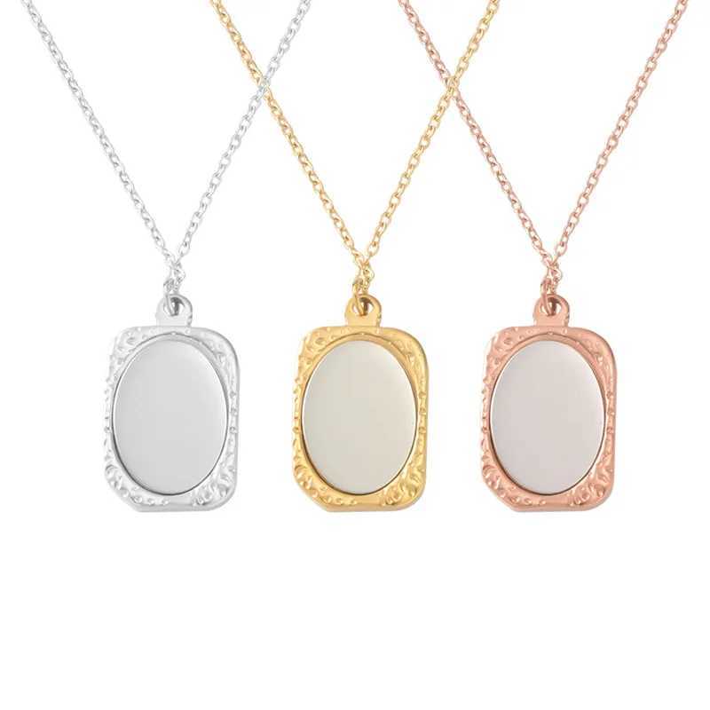 Mirror Polished Stainless Steel Rectangle Mirror Necklace Rectangle Blank Bar Pendant For DIY Custom Name Jewelry XJ250524