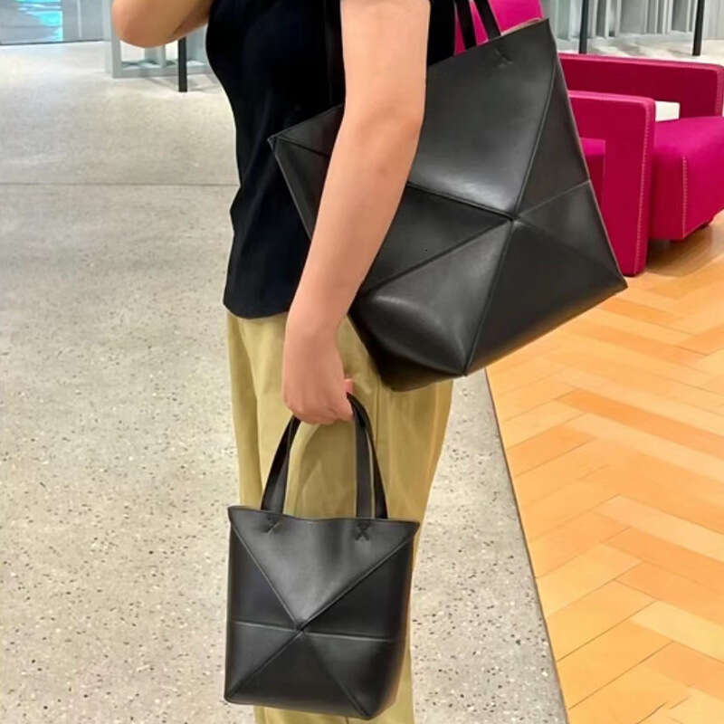 Tote Bag New High End Niche Design Genuine Leather Cowhide Women S Bag Deformed Folding Geometric Splicing Tote Shoulder Crossbody Bag Lady Bags