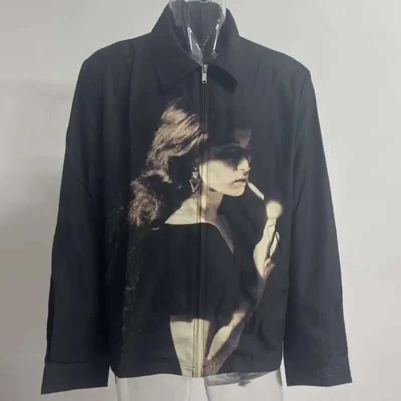 HKSH Spring Summer New Thin High Street Jackets European American Vintage Fashion Loose Retro Trend Portrait Printed Chic HK032 W250524