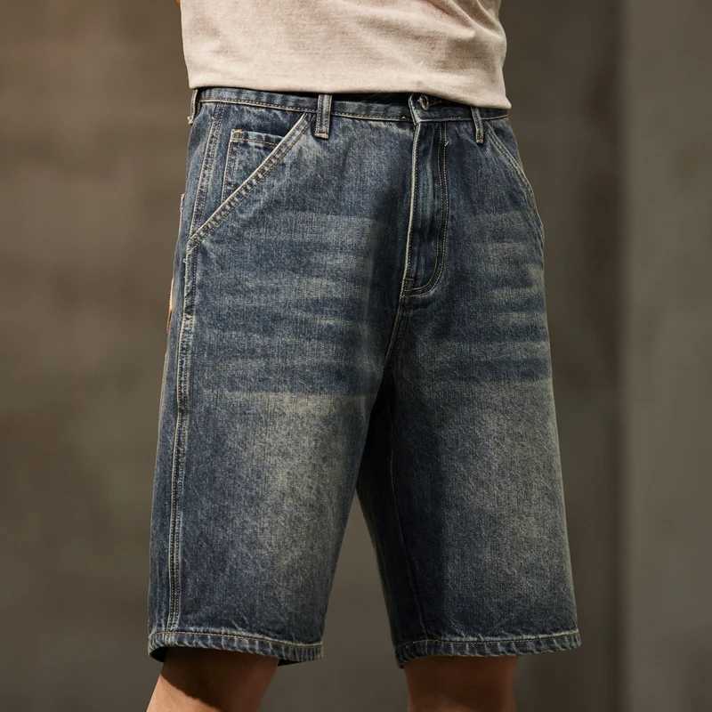 Mens Summer Short Jeans Denim Shorts Loose Fit Wide Leg Baggy Jeans Knee Length Pants Casaul Large Size Oversized 42 Mens Shorts Z250524