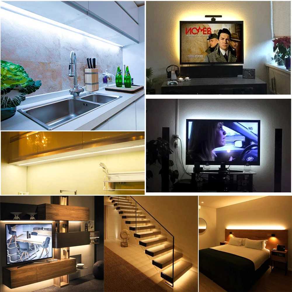 DC 5V USB LED Strip Light 2835 SMD Flexible LED Ribbon Tape 60Leds Battery Powered TV Backlight Ceiling Cabinet Light Night Lamp W250524