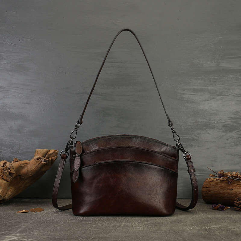 Tote Bag Real Leather Women S Summer Women First Layer Cowhide Dumpling Niche Commuting Shoulder Crossbody Bag Lady Bags