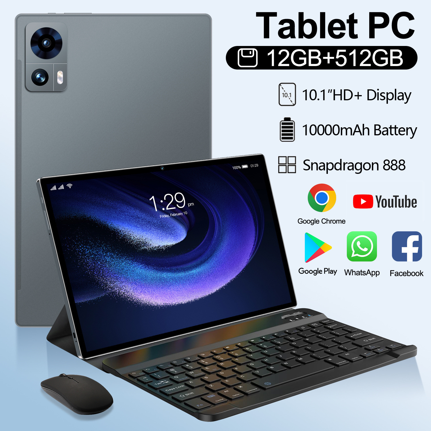 Android Smart Tablet - New 10.1-Inch Full Network Connectivity with Card Insertion & Wi-Fi/Bluetooth