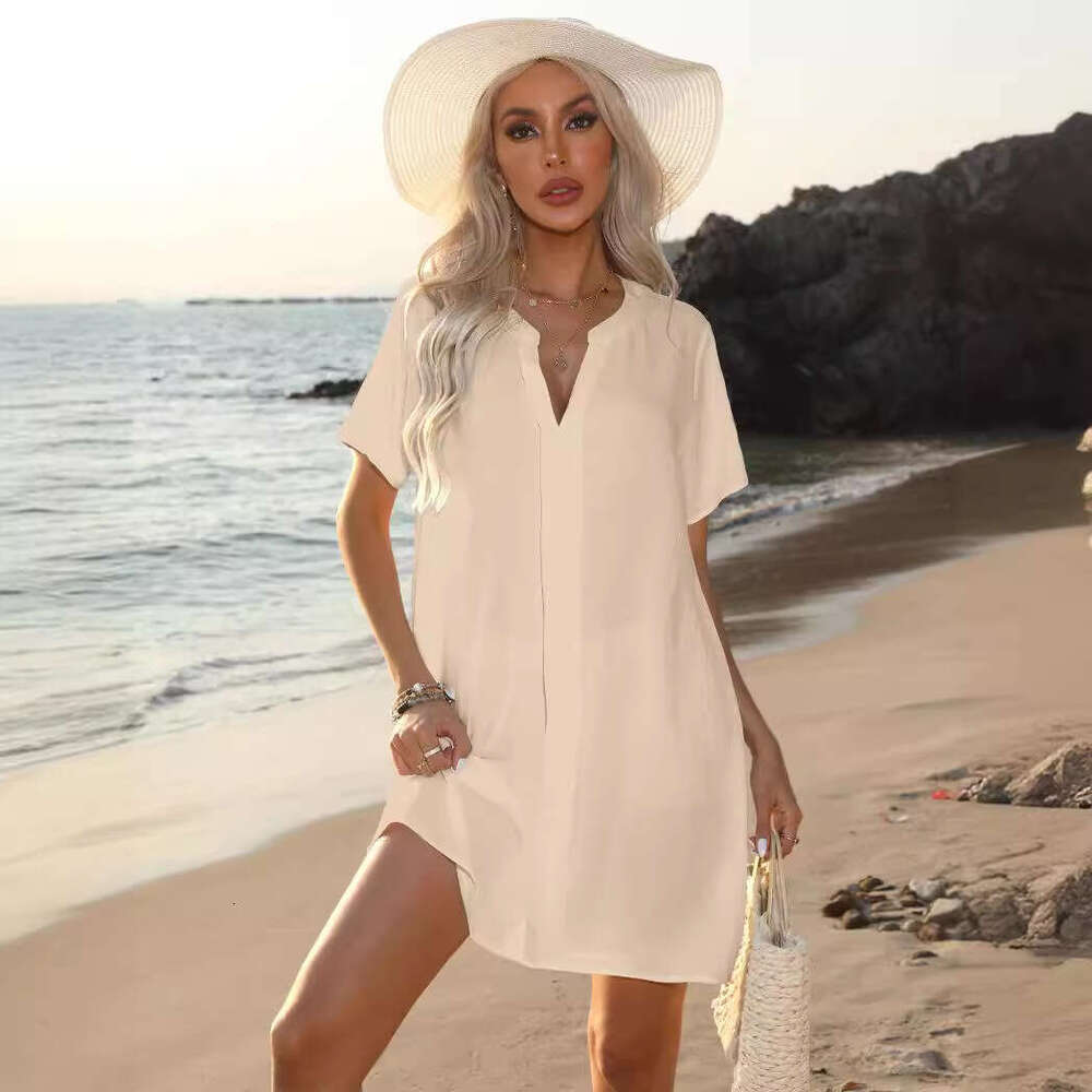 Maxi Dress Women S Clothing Summer Casual V Neck Shirt Dress Beach Skirt Long Dress