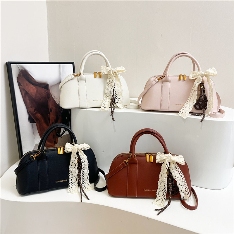 Women's Designer Handbag, Chinese-Style Mini Half-Moon Crossbody Shoulder Bag - PVC Knitted Exterior, Fur Lining, Cell Phone Pocket, Three Straps, Zip - view 5