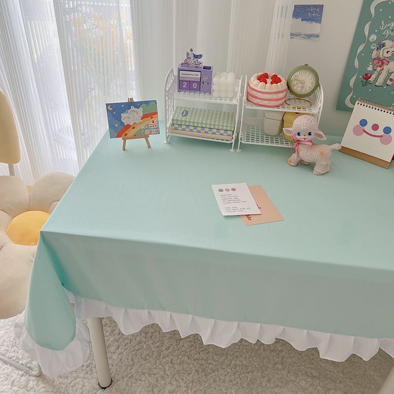 A673 tablecloth ins style Japanese Harajuku style fabric dining table tablecloth student desk lace solid color Nordic coffee table decoration