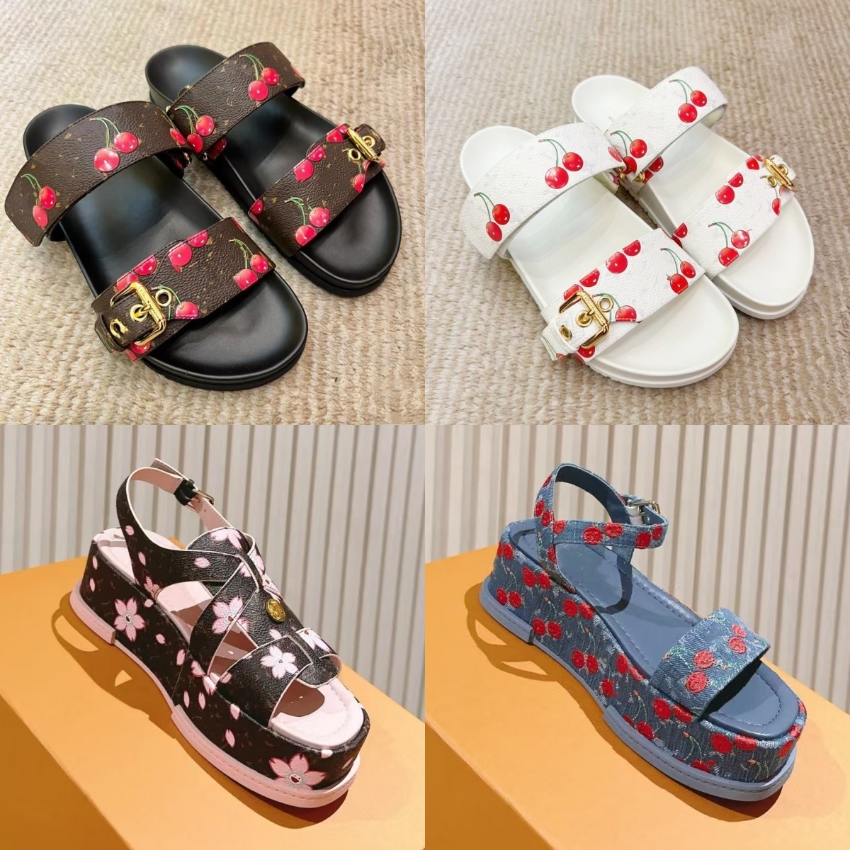 Sandalo Rosa Blossom Sandalo Femminile Mulo Cursore Cursori Designer Slipper In…