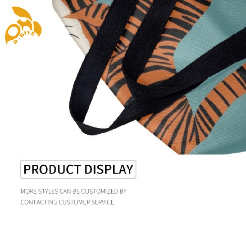 Free delivery.Fashion designers customize lightweight high-quality full-width printed canvas bags in white and black.