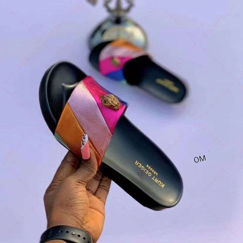 Kurt Gegier Sandals Womenkurt Sandals Summer Slipper Kurt Shoes Fashion Casual Beach Sliders Luxury Rhinestone Rainbow Slipper Casual Classic Trend Sandals ed7