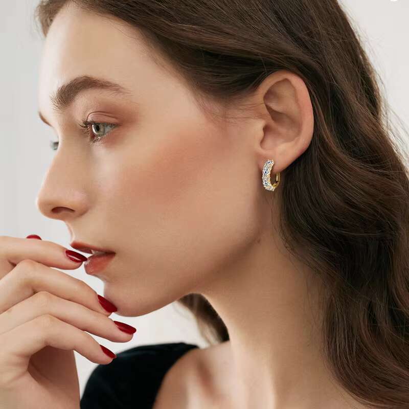 2.76ct D Color VVS1 Clarity Brilliant Round Cut Moissanite Lab Grown Diamond Earrings 925 Sterling Silver Earrings for Women