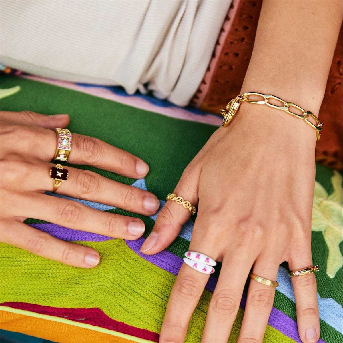 Minimalist Locked Stainless Steel Pendant Open Buckle Basic Chain Gold Plated Color Preserved XJ250524