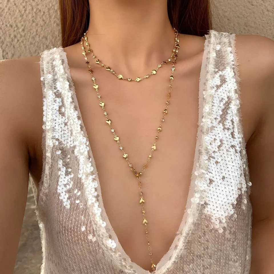 Train Gold Silver Color Glass Long Y-Shed Necklace Metal Collaone Chain Summer Holiday Party Bohemian Bo Jewelry Gifts XJ250524