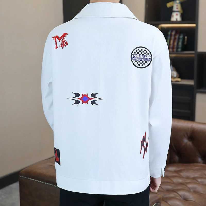 Spring Autumn Mens Lapel New Casual High Street Jacket trend all-match Coat Streetwear Men Fashion jacket W250524