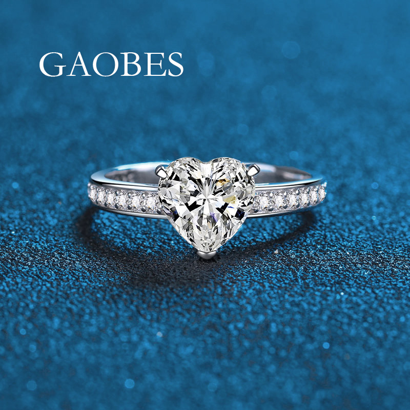 925 Sterling Silver Heart-Shaped Pink Diamond Ring with Blue and White Diamonds, Full Diamond Design, Elegant Luxury Engagement Ring for Women