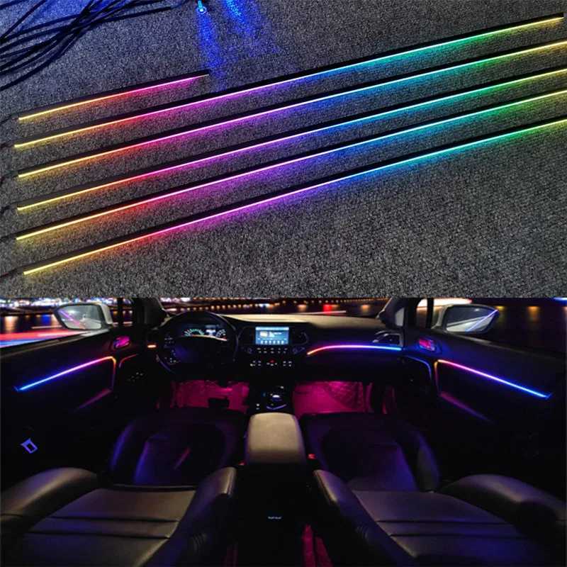 Universal Symphony Car LED Ambient Light 64 RGB Color Car Interior Acrylic Light Guide Decoration Atmosphere Light 18/10/6 in 1 W250524