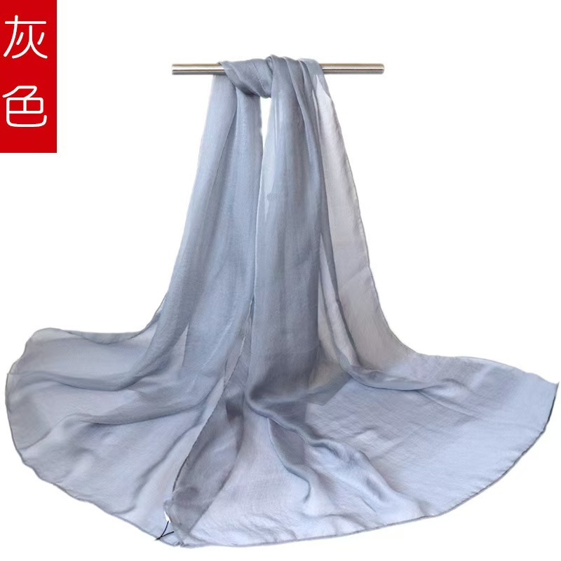 T793 Spring and Autumn Scarf Women's Gauze Scarf All-match Large Thin Summer Sunscreen Beach Scarf Gauze Scarf Shawl Scarf