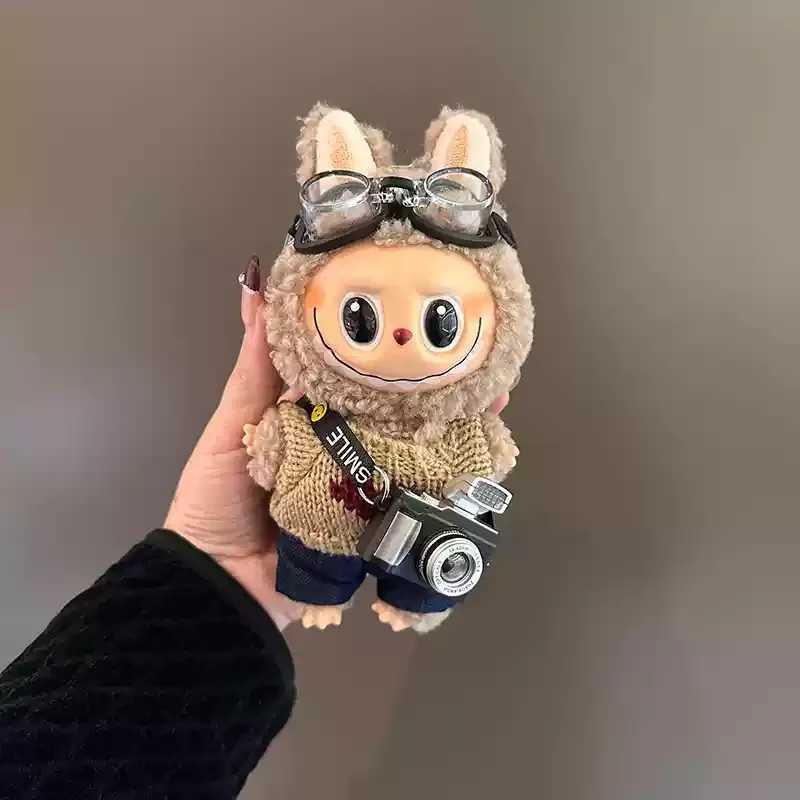 Labubu Pendant Doll Small Artist Shaping Camera Shaped Bag Decoration Kawaii Vinyl Doll Keychain Hanging Decoration XJ250524