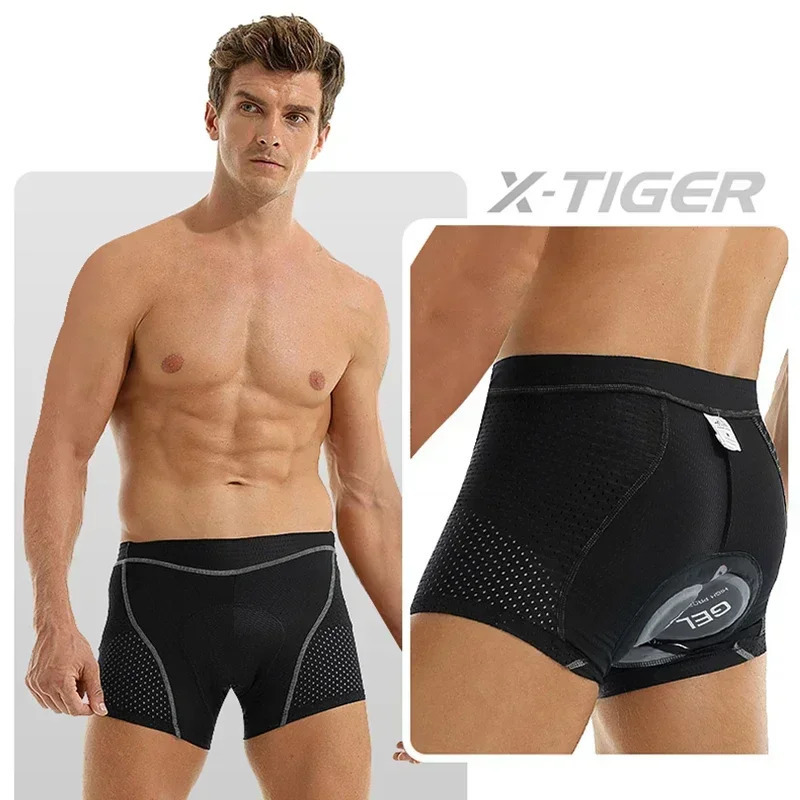X-TIGER 5D Mens Gel Padded Breathable Mesh Cycling Underwear Shockproof Mountain Bike Shorts 250519