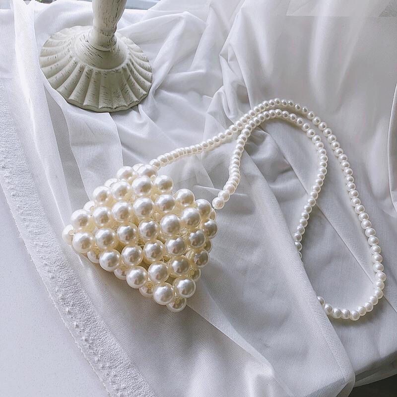 Summer women fashion s small cross functional mini hand woven fashion pearl bag designer fashion crossbody bag fashion trend handbag