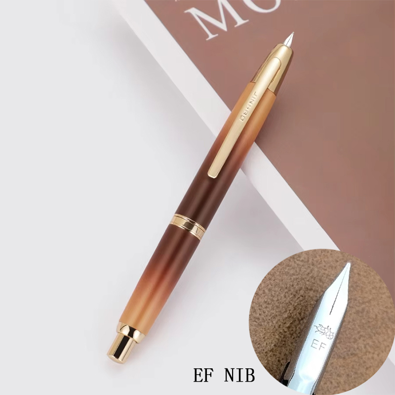 1 Pc New JINHAO 10 Press Fountain Pen Retractable EF/F Nib Metal With Clip Writing Ink Pen Converter For Students Gifts office foutain pen