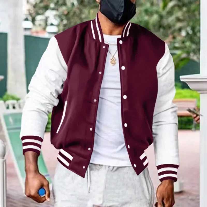 Bomber Jacket Men Women Flocking Hip Hop Loose Casual Patchwork Coat Unisex Embroidery High Street Varsity Baseball Outwear W250524