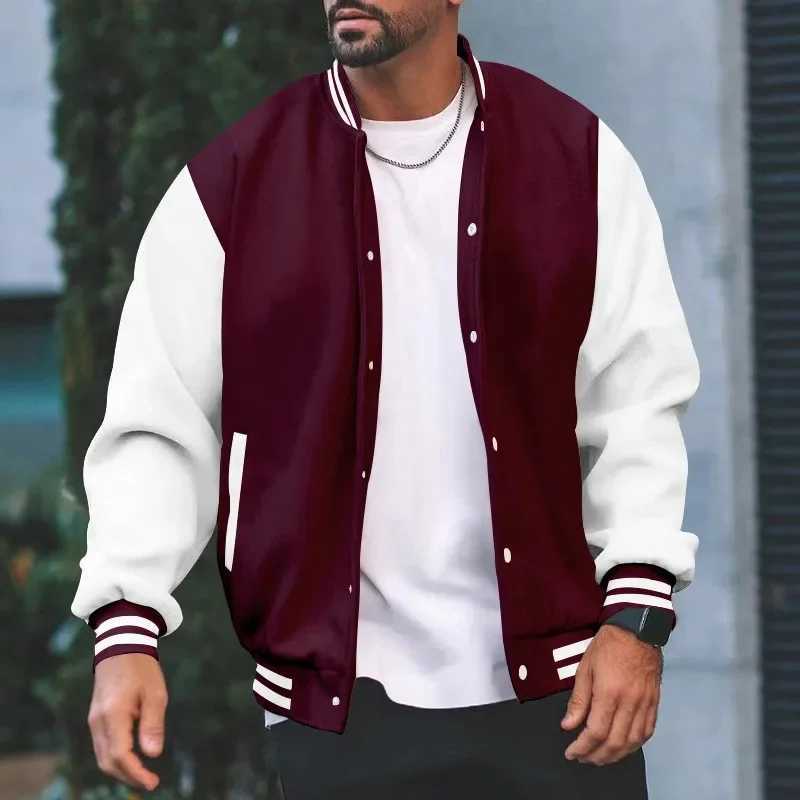 Bomber Jacket Men Women Flocking Hip Hop Loose Casual Patchwork Coat Unisex Embroidery High Street Varsity Baseball Outwear W250524