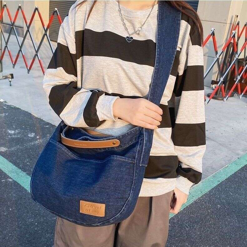 denim bag Cowboy Women's Dumpling New Large Capacity One Shoulder Casual Student Versatile Fashion Handheld Crossbody Bag