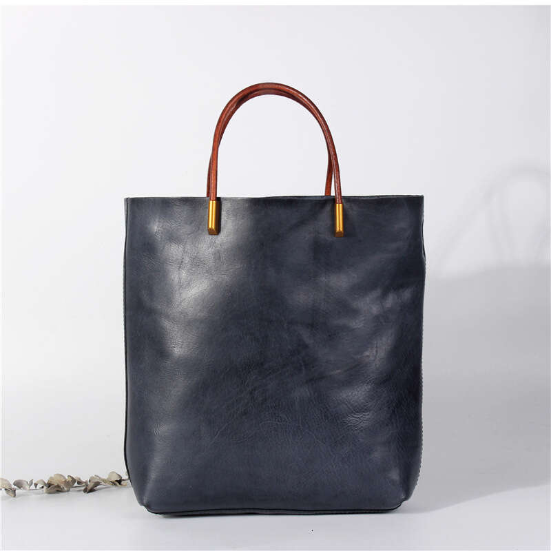 Tote Bag Head Layer Cowhide Crossbody Bag Genuine Leather Women S Artistic Handbag Commuting Niche Vegetable Tanned Leather Tote Bag Lady Bags
