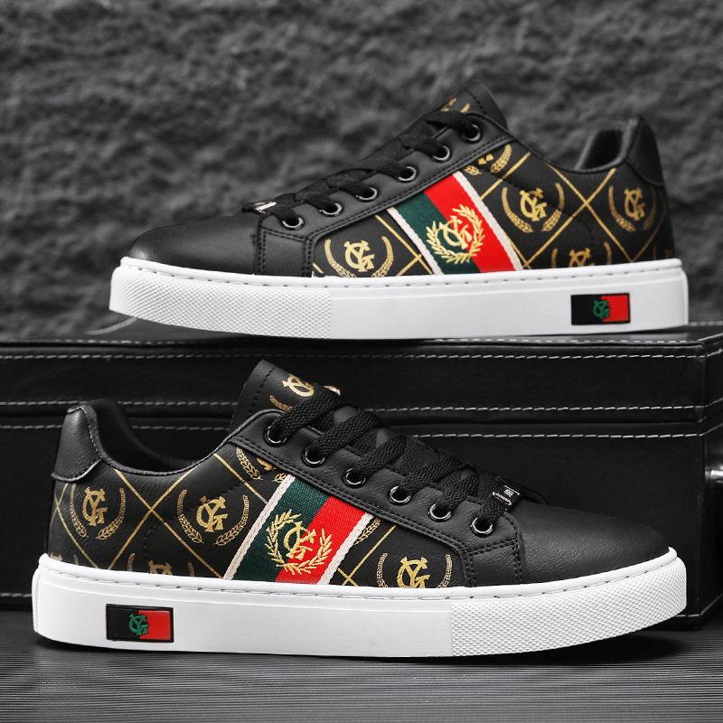 2025 Best Selling Fashion Round head printing Print Mens Casual Sneakers Premium Comfortable Trendy Sports Shoes
