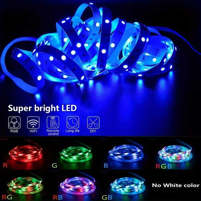 RGB LED Strip Lights 40m 30m 20m 10m 5m Music Sync LED Room Light with APP Control Flexible Ribbon for Room Bedroom Decoration W250526
