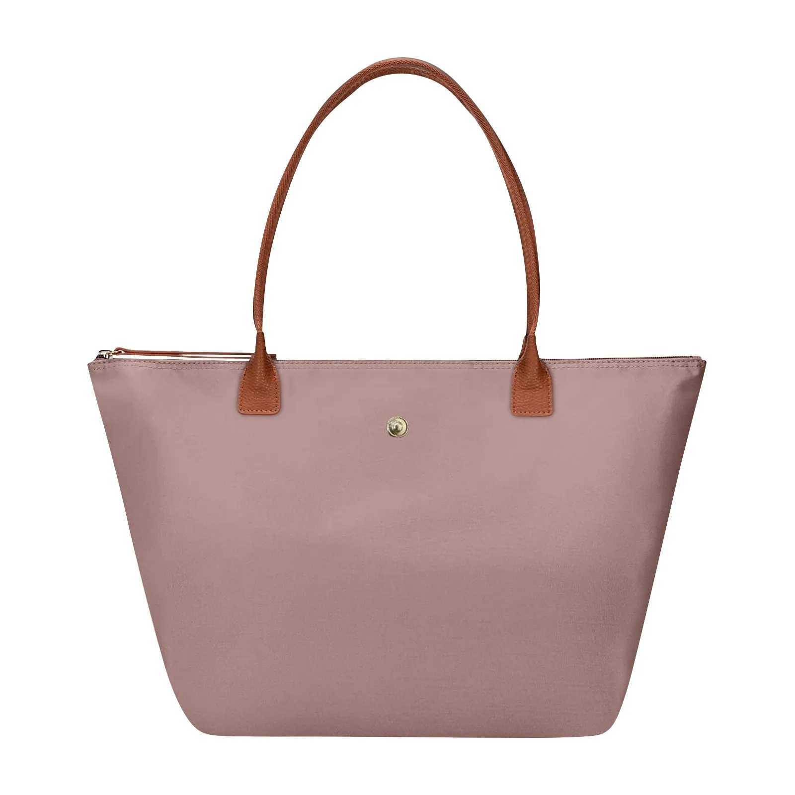 Large Capacity Shoulder Tote Bag for Women Nylon Top-Handle Purse Foldable Weekend Hobo Handbag Single Shoulder Soft Leather B W250524