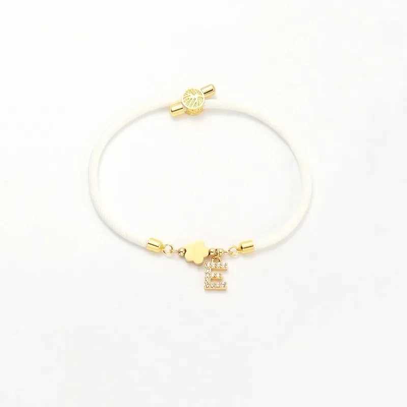 Trendy Pave Cubic A-Z Initial Letter Women Bracelet Star Heart Flower Adjustable Rope Bracelet For Women Jewelry Gift XJ250524