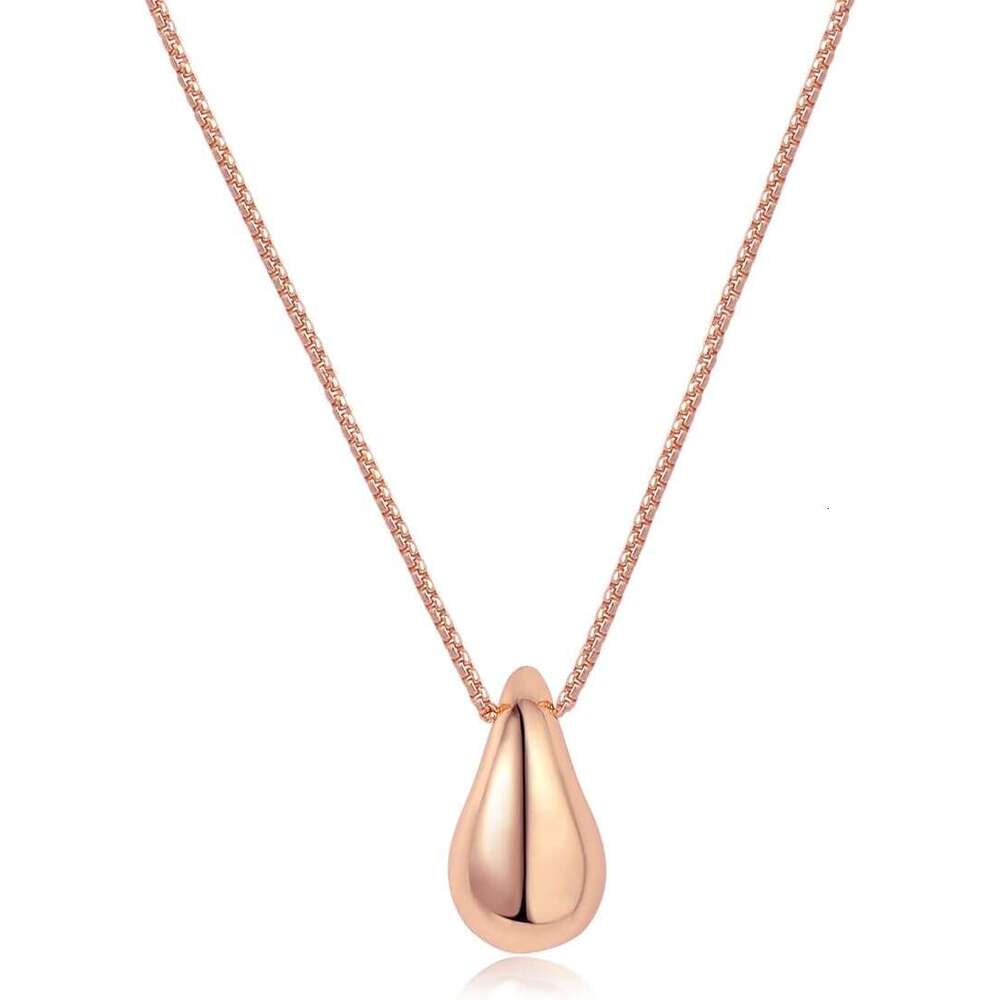 Women's exquisite 14K gold-plated pear shaped teardrop pendant necklace, women's gold jewelry