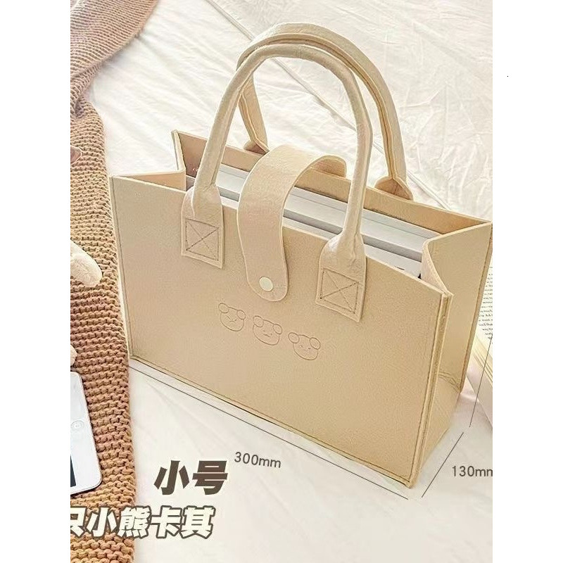 New Teddy Bear trend Felt Handbag for Women's Travel Shopping Handbag Designer Cartoon Large Capacity Bag for Women's Crossbody Bag