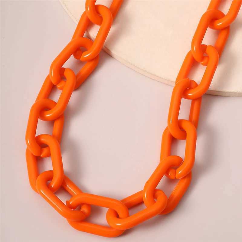 Punk Hip Hop Fashion Acrylic Link Chain Necklace Rock Gothic Chunky Plastic Choker Collar for Women Bijoux Accories XJ250524