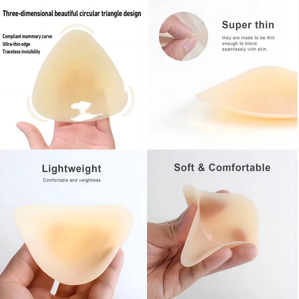 Ultra Thin Silicone Adhesive Nipple Cover Triangle Sticky Bra Push Up Chest Stickers Reusable Breast Petals For Swimsuit Bikini 250519
