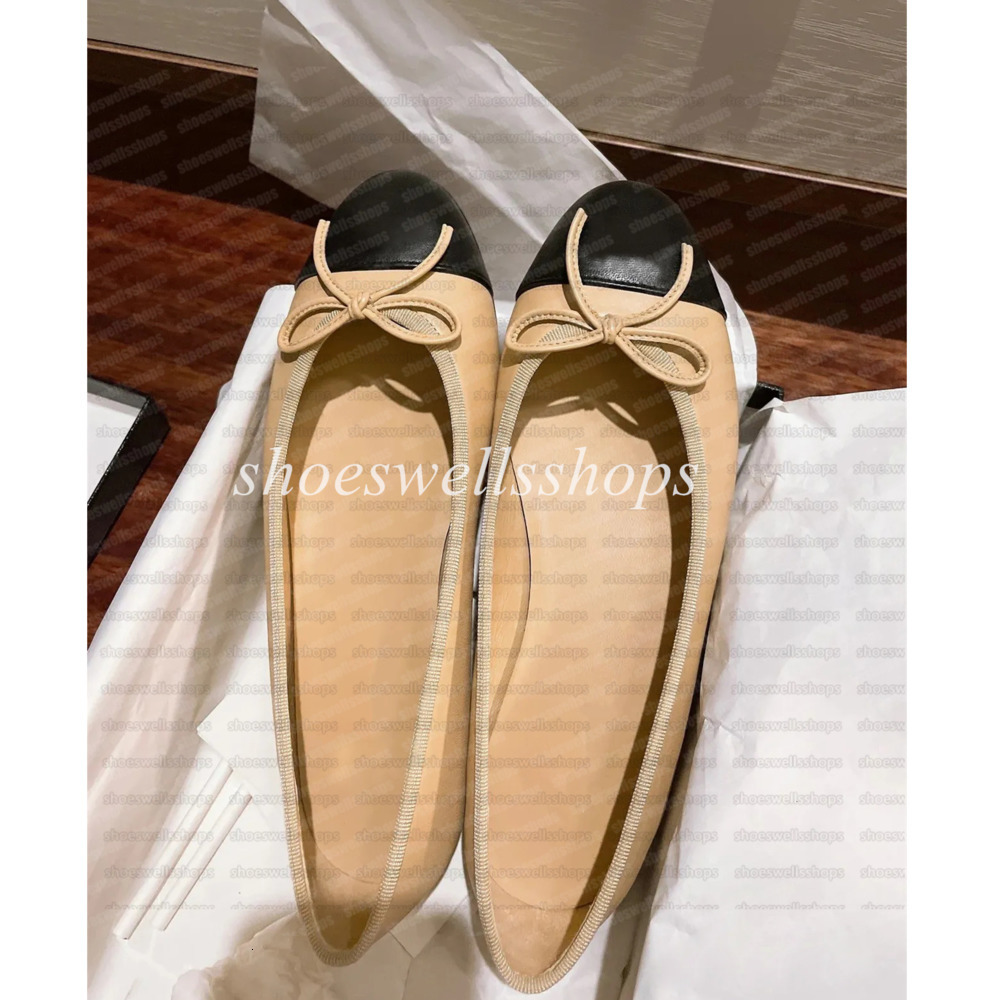 designer shoes Paris Brand designer Black Ballet Flats Shoes Women Spring Quilted Genuine Leather Slip on Ballerina Luxury Round Toe Ladies Dress Shoes Slingbacks