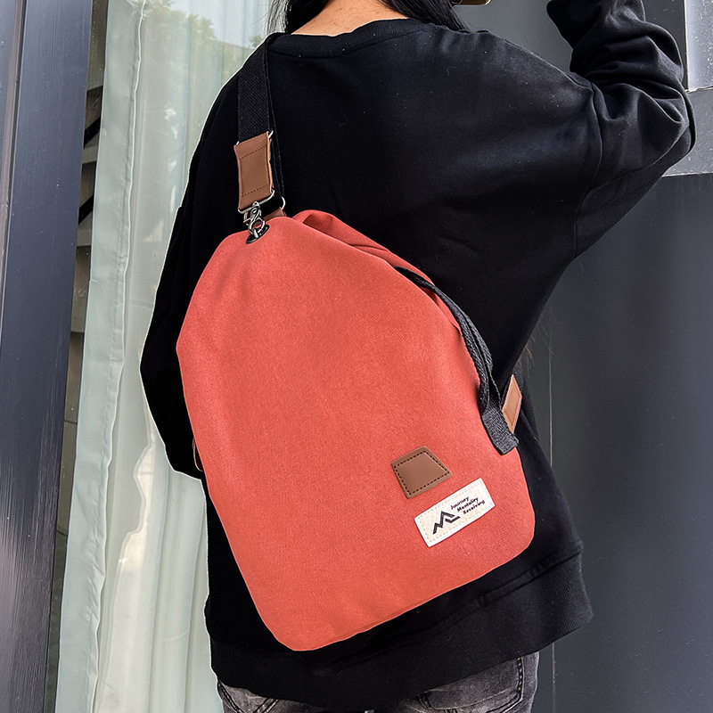 Korean style fashion personalized women's canvas crossbody bag for travel, leisure, sports, portable waist trend bag, designer handbag