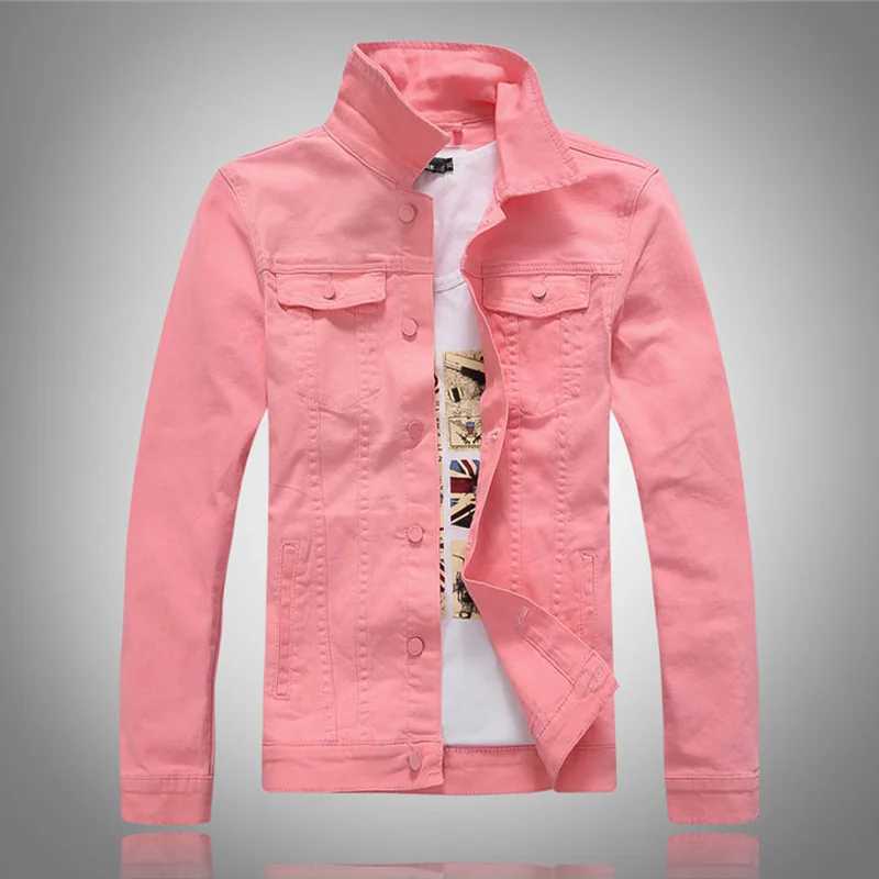 Sokotoo Mens slim full sleeve all match denim jean jacket Casual black white fancy colored coat Outerwear W250524