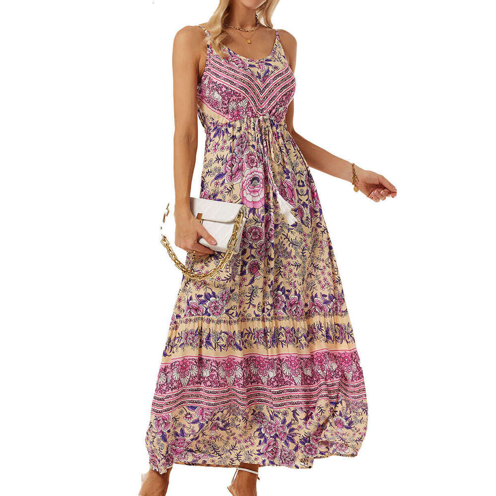 Maxi Dress Women S Clothing New Product Bohemian Camisole Dress Printed Vacation Beach Dress Floral Dress