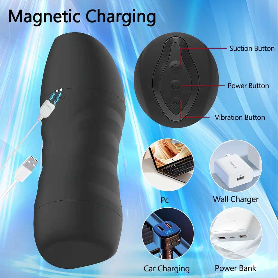 Sucking Masturbator Powerful Vibrating Male Masturbation Cup Mens Penis Pocket Pussy Adult Sexy Sex Toy For MenXJ250524