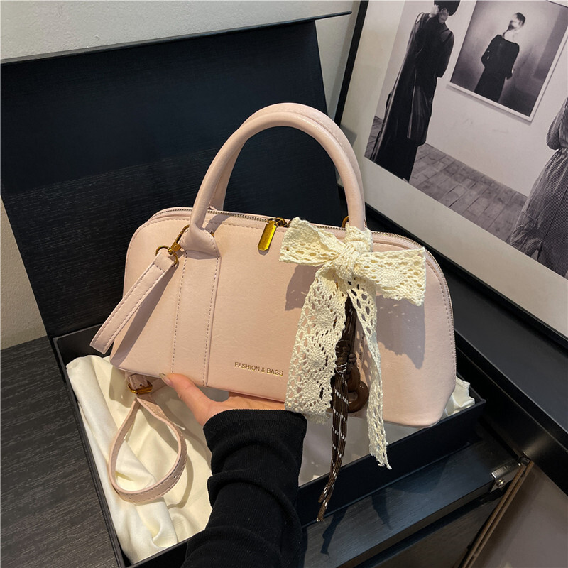 Women's Designer Handbag, Chinese-Style Mini Half-Moon Crossbody Shoulder Bag - PVC Knitted Exterior, Fur Lining, Cell Phone Pocket, Three Straps, Zip - view 3