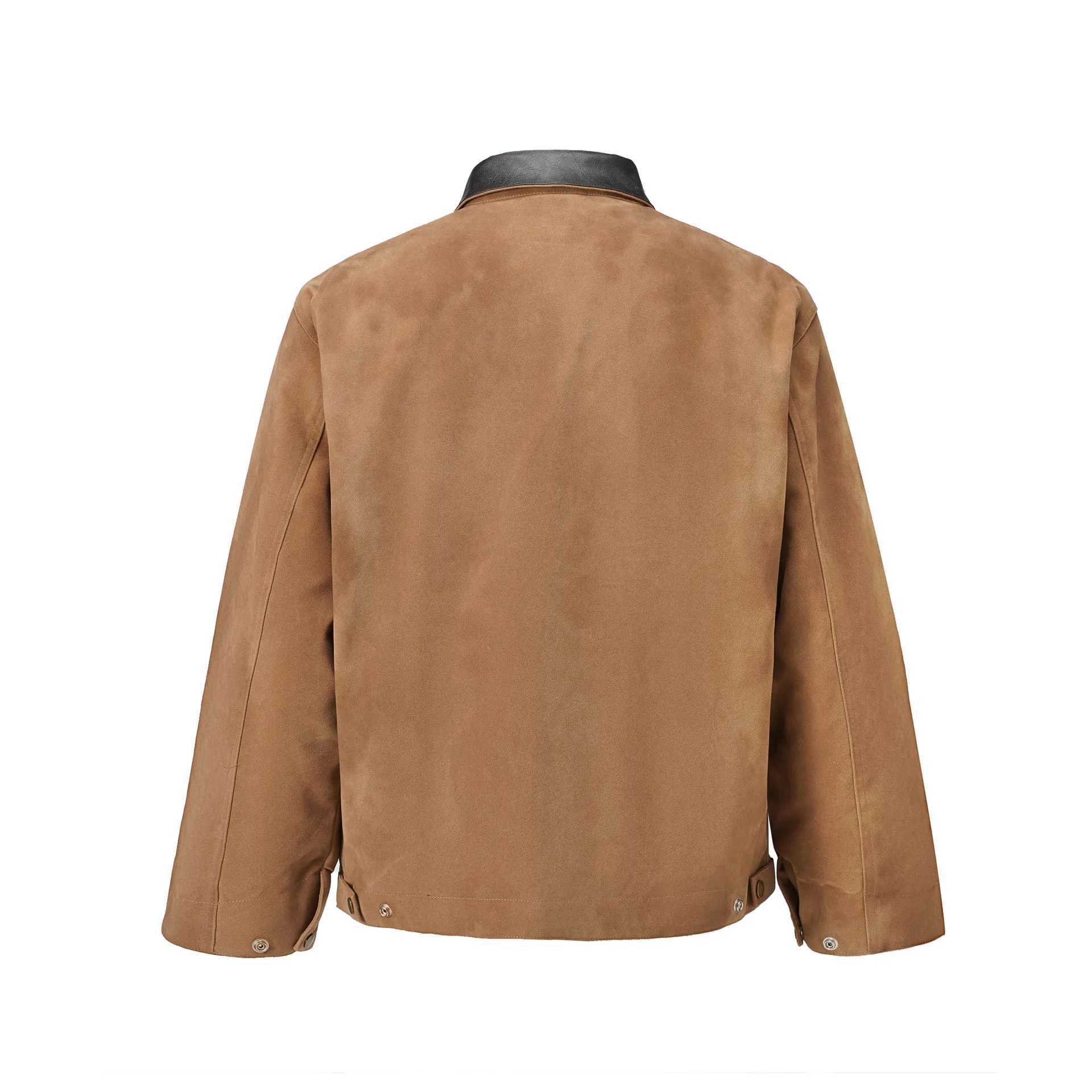 High Street Detroit Lapel Faux Deerskin Zipper Washed Jacket Top Padded Jacket Cotton Clothing for Men W250524