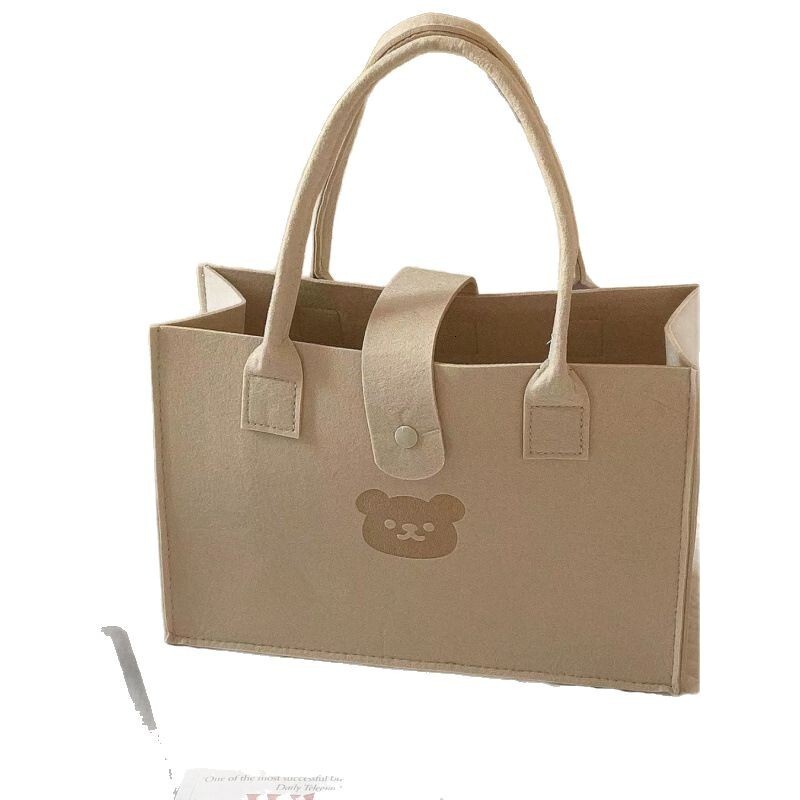New Teddy Bear trend Felt Handbag for Women's Travel Shopping Handbag Designer Cartoon Large Capacity Bag for Women's Crossbody Bag