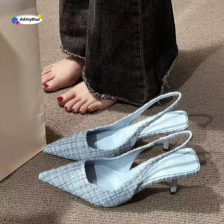 Xiaoxiang style high heels for 2025 new summer design sense French fashion sandals temperament niche single shoe women ddmythur