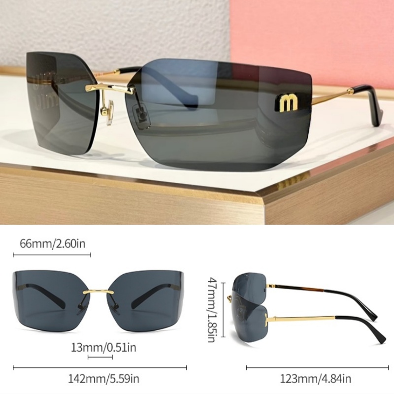 Luxury Women's Sunglasses Rimless Curved sunglasses Y2K style High quality Designer polarized lenses Men's glasses
