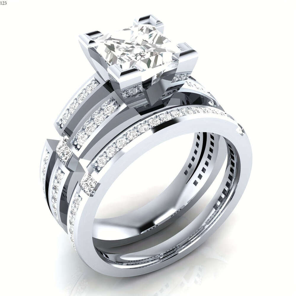 pc Sier Moissanite Decor Ring Birthday Weddings Holidays Gift Suitable For Both Men And Women