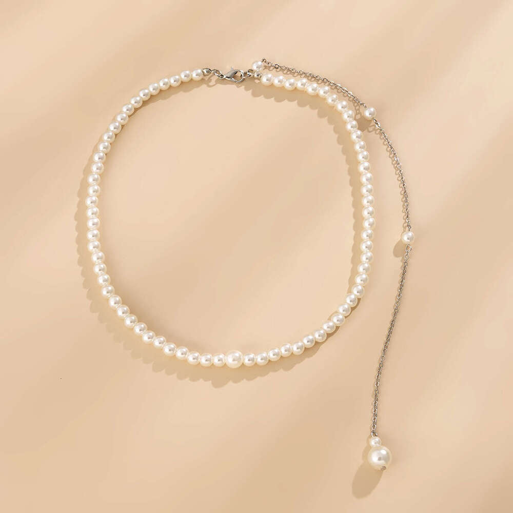 Sexy Faux Pearl Tassel Body Chain Minimalist Beach Bridal Back Chain Necklace for Cross Border Fashion