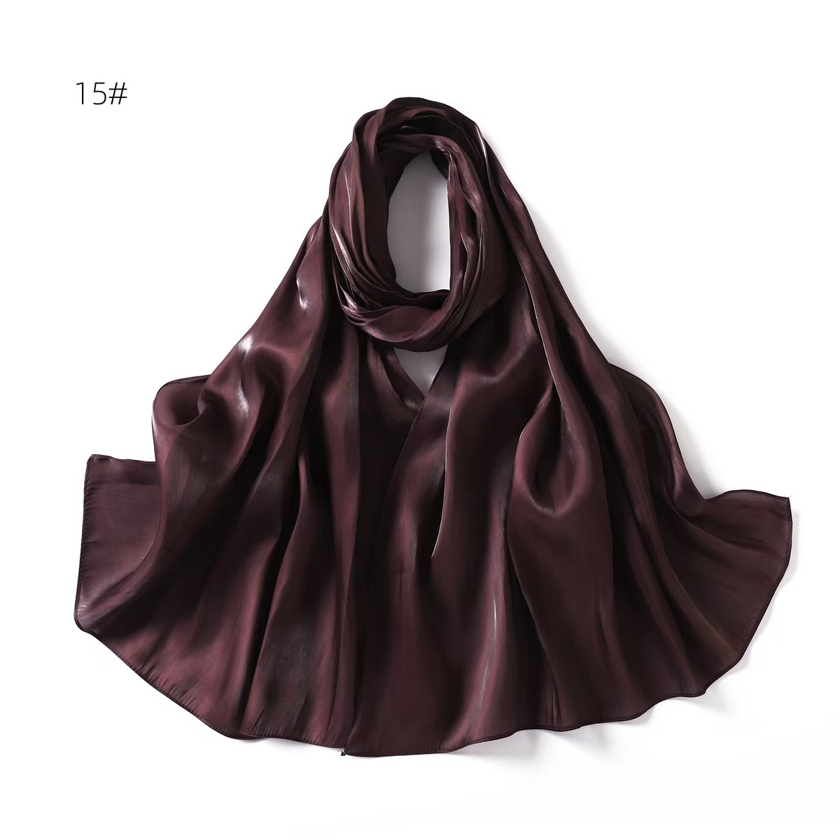 T791 solid color hemp wrinkled starry sky hot diamond headscarf female new style pleated feel monochrome simple long scarf