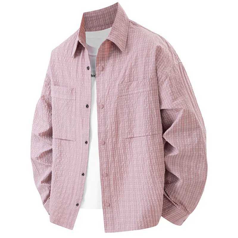 Jacket Mens 3D Hollow American Work Shirt Solid Color Casual Fashionable Jacket W250524